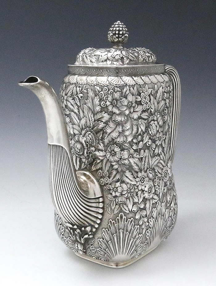 Tiffany sterling silver repousse teapot